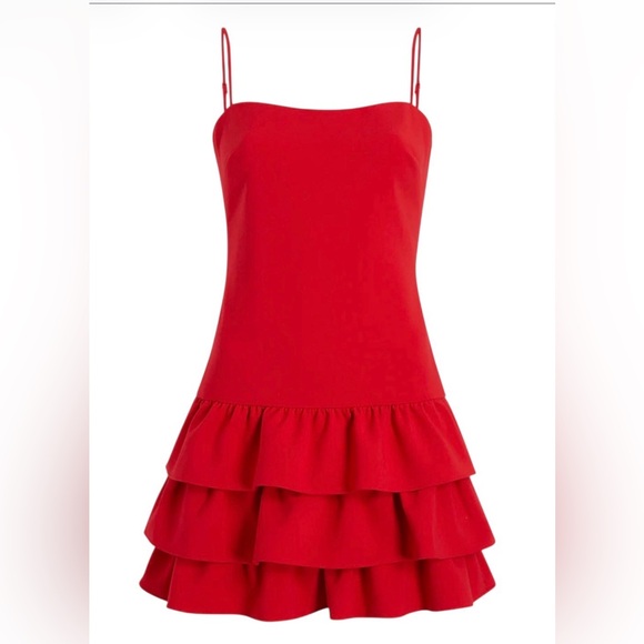 Likely Red Ruffled Tiered Mini Dress - Picture 4 of 9